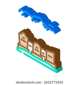 vetor de ícone isométrico de mortalidade da paisagem do cemitério. sinal de mortalidade da paisagem do cemitério. ilustração de símbolo isolado