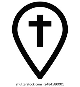 Cemetery location icon. (vector Illustration)