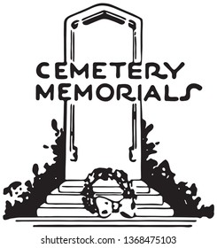 Cemetery Memorials - Retro Ad Art Banner