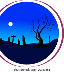  cemetery  at night	