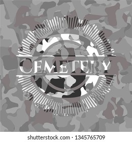 Cemetery on grey camouflaged pattern