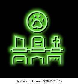 cemetery pet neon light sign vector. cemetery pet illustration