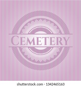 Cemetery realistic pink emblem
