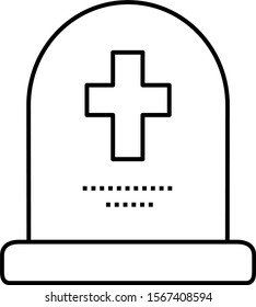 Cemetery  sign line art icon