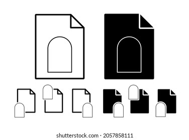Cemetery sign vector icon in file set illustration for ui and ux, website or mobile application