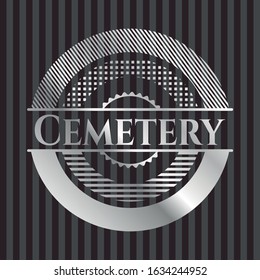 Cemetery silver emblem. Vector Illustration. Mosaic.