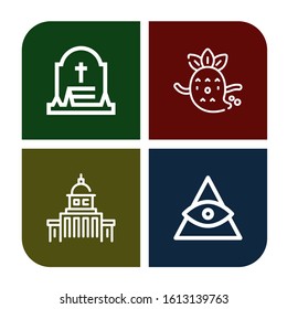 cemetery simple icons set. Contains such icons as Grave, Ghost, Government, God, can be used for web, mobile and logo