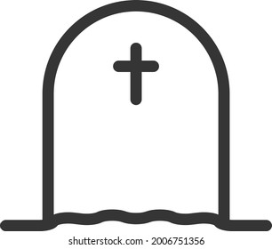 Cemetery stone, illustration, vector on a white background.