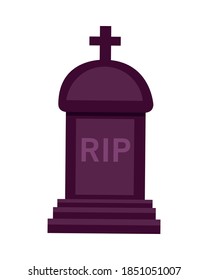 cemetery tomb with cross isolated icon vector illustration design