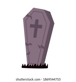 cemetery tomb graveyard halloween isolated icon vector illustration design