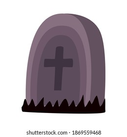 cemetery tomb graveyard halloween scene vector illustration design