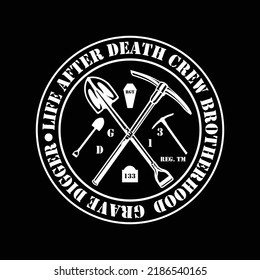 cemetery tomb logo vector design 