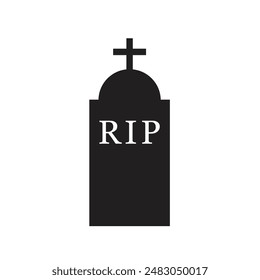 cemetery tombstone flat icon vector