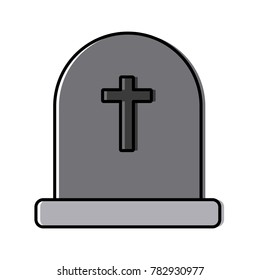 Cemetery tombstone isolated