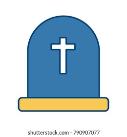Cemetery tombstone isolated