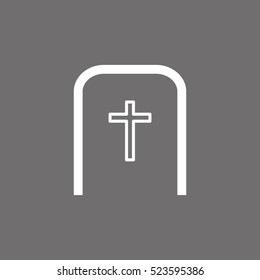 cemetery, tombstone, vector icon, eps10