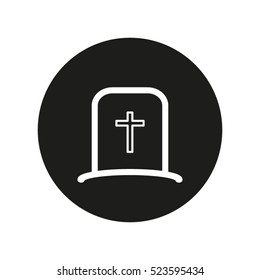 cemetery, tombstone, vector icon, eps10