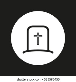 cemetery, tombstone, vector icon, eps10