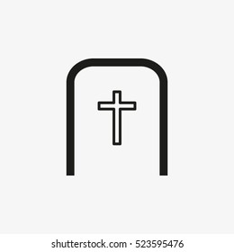 cemetery, tombstone, vector icon, eps10