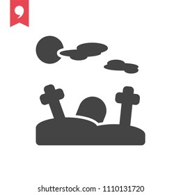 cemetery vector icon