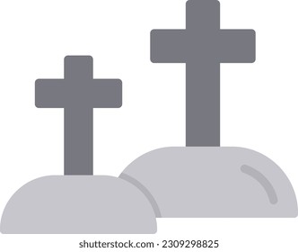 Cemetery Vector Icon Flat Style