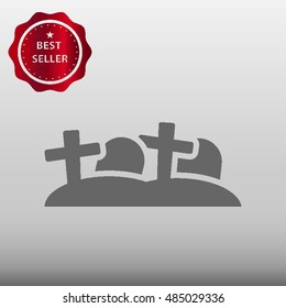 Cemetery Vector Icon Illustration