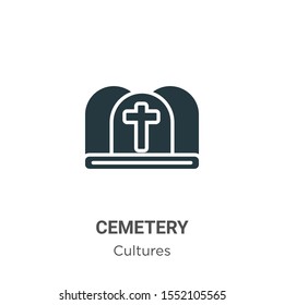 Cemetery vector icon on white background. Flat vector cemetery icon symbol sign from modern cultures collection for mobile concept and web apps design.
