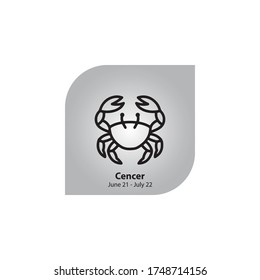 Cencer Zodiac Icon In Trendy Design Vector Eps 10