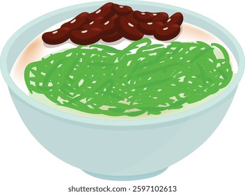 Cendol Malaysian food vector illustration