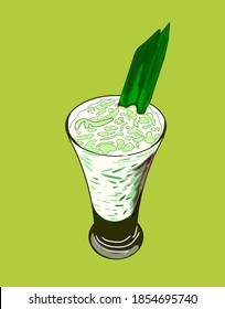 Cendol is a sweet iced dessert that contains drops of green rice flour, coconut milk and palm sugar syrup. Cendol is popular in Indonesia.