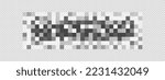 Censor blur checkered texture on transparent background. Mosaic pattern with pixel effect to hide text, image or another forbidden, unwanted or privacy content. Vector graphic illustration