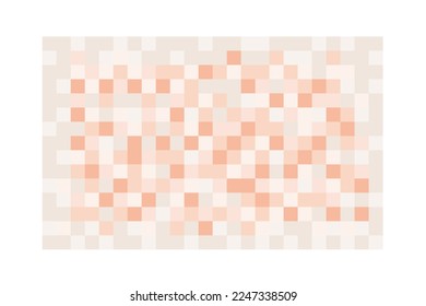 Efecto de desenfoque de censura. Textura de píxeles de color de tono de piel en fondo transparente. Patrón mosaico para ocultar la cara, cuerpo desnudo, texto u otro contenido no deseado, prohibido o de privacidad. Ilustración plana del vector
