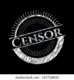 Censor chalkboard emblem written on a blackboard. Vector Illustration. Detailed.