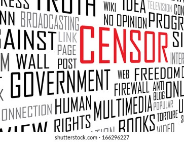 Censor concept tag cloud vector artwork 