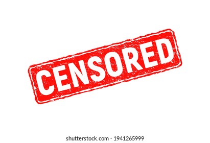 Censor control security sign sticker. Censure red stamp label, censored icon