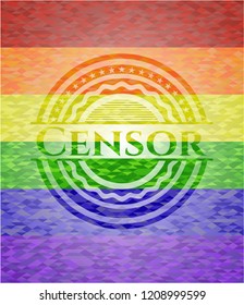 Censor lgbt colors emblem 