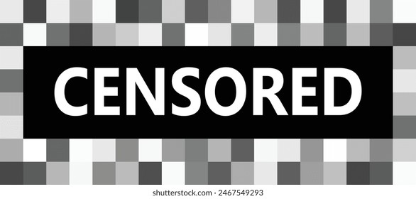 Censor pixel sign bar icon. Censorship square sign. Censor blur checkered texture symbol. Flat style.