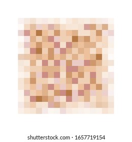Censor pixel sign, nudity skin or sensitive adult content cover. Abstract censorship blurred mosaic beige pattern. Vector illustration for app or tv.