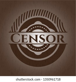 Censor wood icon or emblem