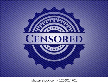Censored badge with jean texture