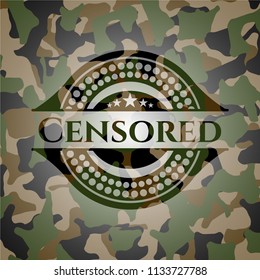 Censored camouflage emblem