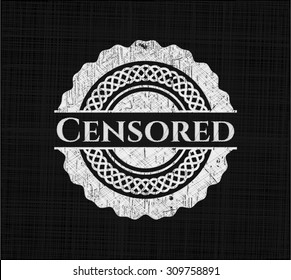 Censored chalk emblem