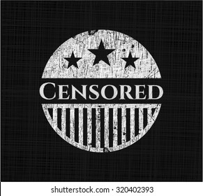 Censored chalk emblem