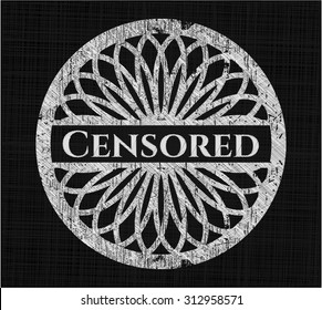 Censored chalkboard emblem