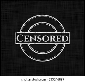 Censored chalkboard emblem