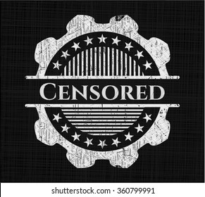 Censored chalkboard emblem