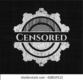 Censored chalkboard emblem