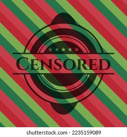 Antecedentes censurados del emblema navideño. Ilustración vectorial. Detallado. 