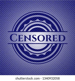 Censored emblem with jean texture