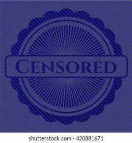 Censored emblem with jean texture